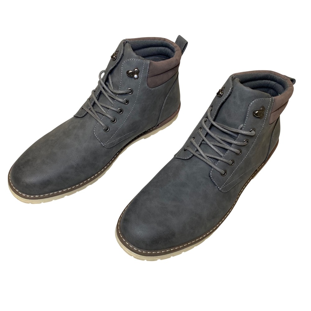 Vostey Men's Gray Chukka Boots Size 15 Lace Up Casual Lightweight Ankle Boots